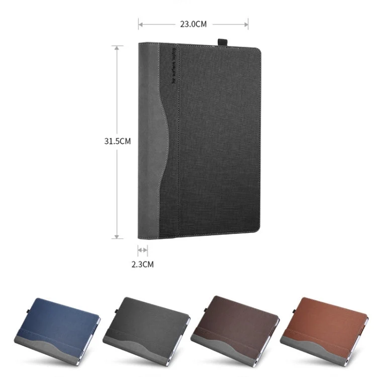 Skanto | 13,5-Zoll Multifunktionale PU-Lederhülle für Microsoft Surface Laptop 1/2/3/4 (Blau)