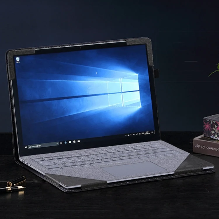 Skanto | 13,5-Zoll Multifunktionale PU-Lederhülle für Microsoft Surface Laptop 1/2/3/4 (Blau)