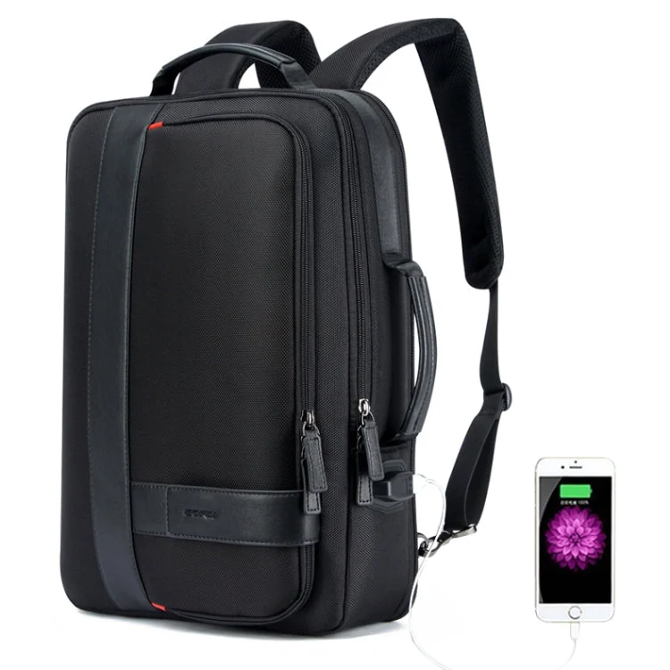 Skanto | Bopai 751-006561 Große Kapazität Business Casual Atmungsaktiver Laptop-Rucksack mit externem USB-Anschluss, Größe: 29 x 16 x 44 cm (Schwarz)