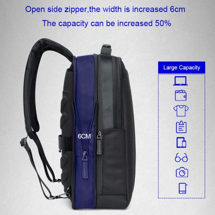 Skanto | Bopai 751-006561 Große Kapazität Business Casual Atmungsaktiver Laptop-Rucksack mit externem USB-Anschluss, Größe: 29 x 16 x 44 cm (Schwarz)
