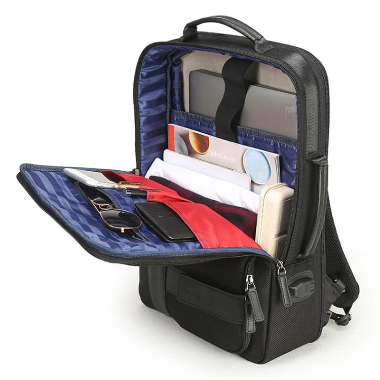 Skanto | Bopai 751-006561 Große Kapazität Business Casual Atmungsaktiver Laptop-Rucksack mit externem USB-Anschluss, Größe: 29 x 16 x 44 cm (Schwarz)