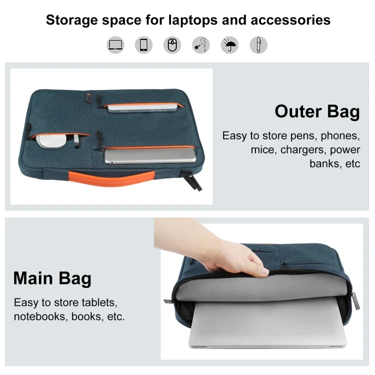 Skanto | HAWEEL 33.0 cm Sleeve Bag Reißverschluss Dokumententasche Laptoptasche für Macbook, Samsung, Lenovo Thinkpad, Sony, DELL Alienware, CHUWI, ASUS, HP, 13 Zoll - 13.5 Zoll Laptops (Marineblau)