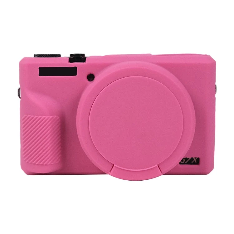 Skanto | Für Canon PowerShot G7 X Mark III / G7X3 Weiche Silikon-Schutzhülle mit Gegenlichtblende (Rosenrot)