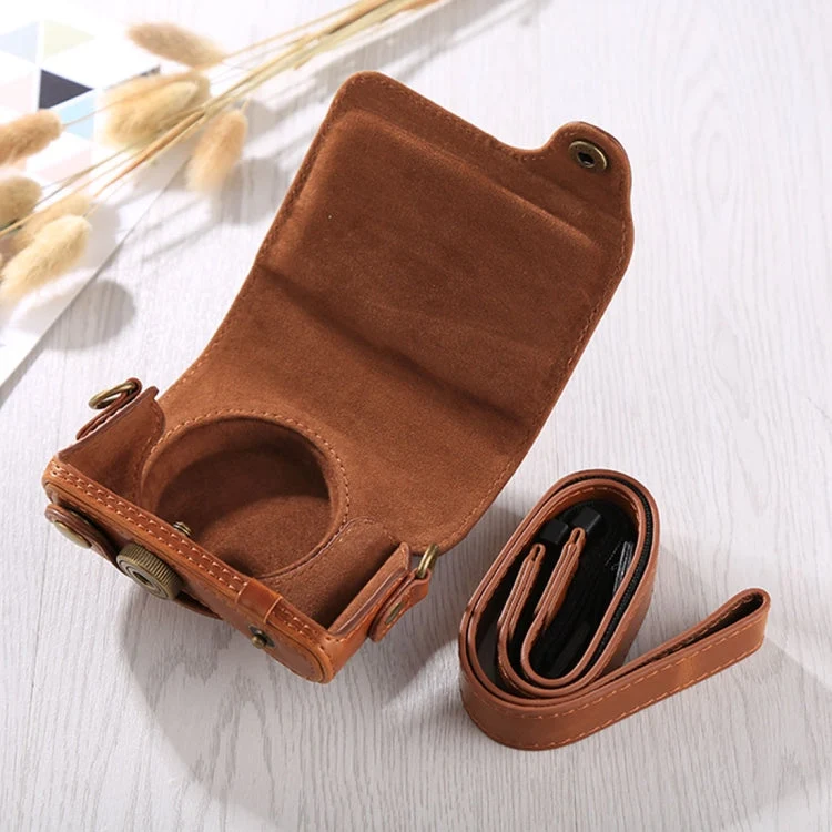 Skanto | Vollformat PU-Leder Kameratasche mit Schultergurt für Canon G9X / G9X II (Braun)