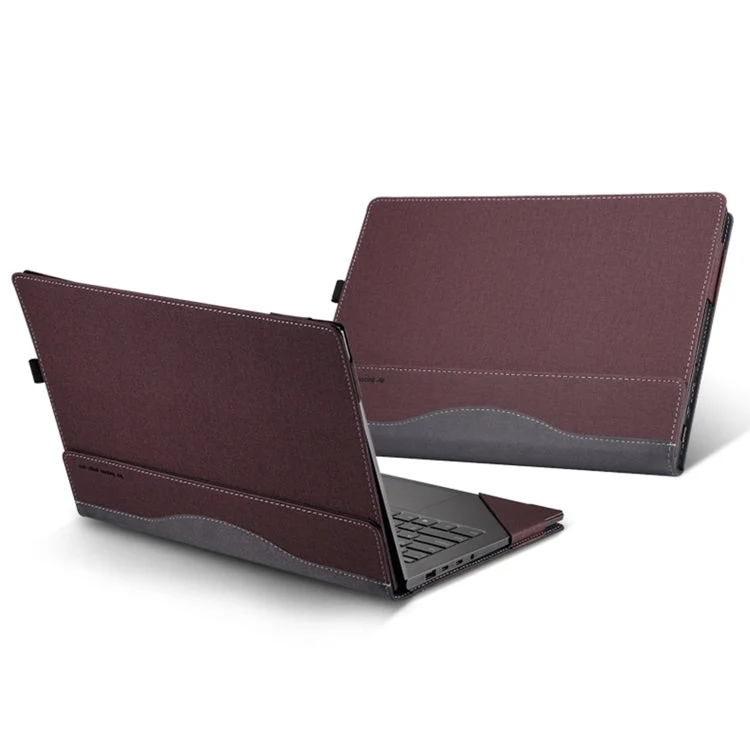 Skanto | Für Samsung Galaxy Book 4 360 15.6 Zoll Leder Laptop Anti-Fall Schutzhülle mit Ständer (Winkelfarbe Rot)