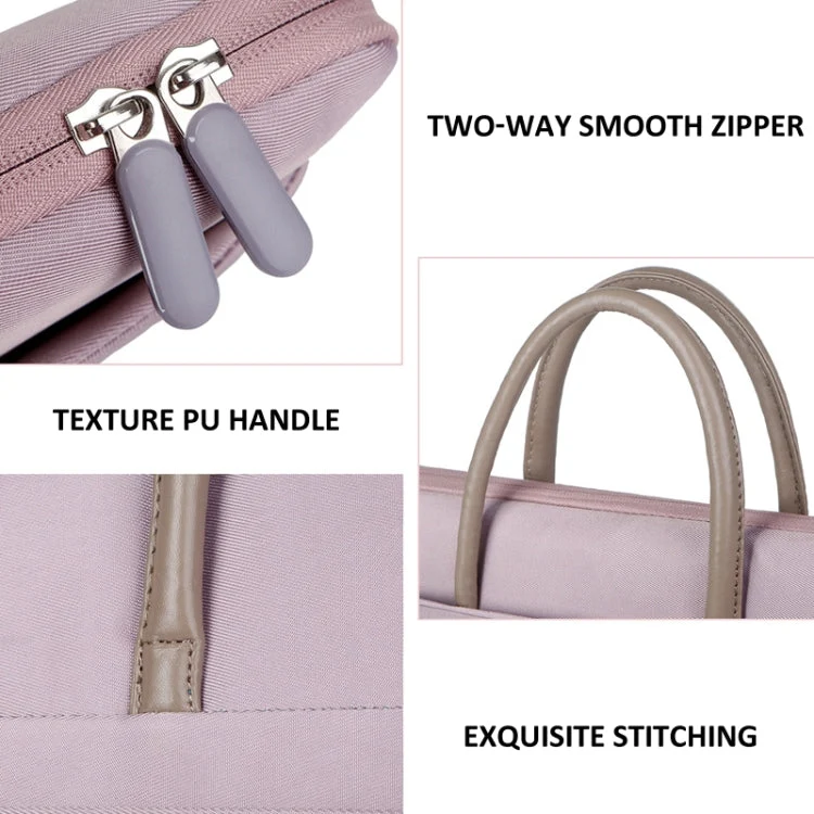Skanto | 14 - 14.6 Zoll Oxford-Stoff-Laptoptasche für Damen und Herren, Dokumententasche mit PU-Griff (Graugrün)
