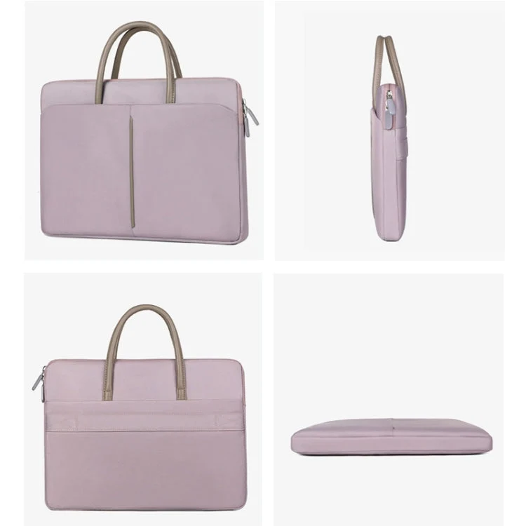 Skanto | 14 - 14.6 Zoll Oxford-Stoff-Laptoptasche für Damen und Herren, Dokumententasche mit PU-Griff (Graugrün)