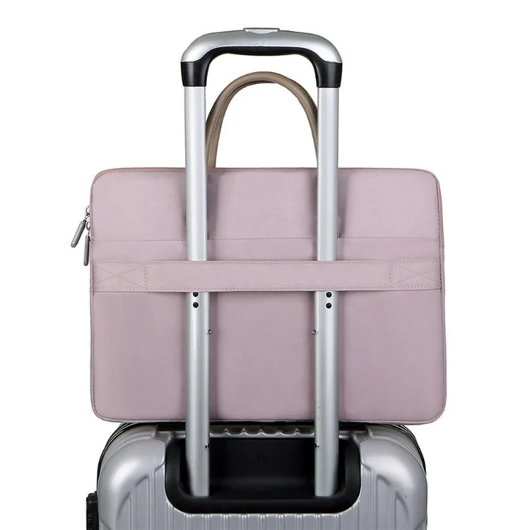 Skanto | 14 - 14.6 Zoll Oxford-Stoff-Laptoptasche für Damen und Herren, Dokumententasche mit PU-Griff (Graugrün)