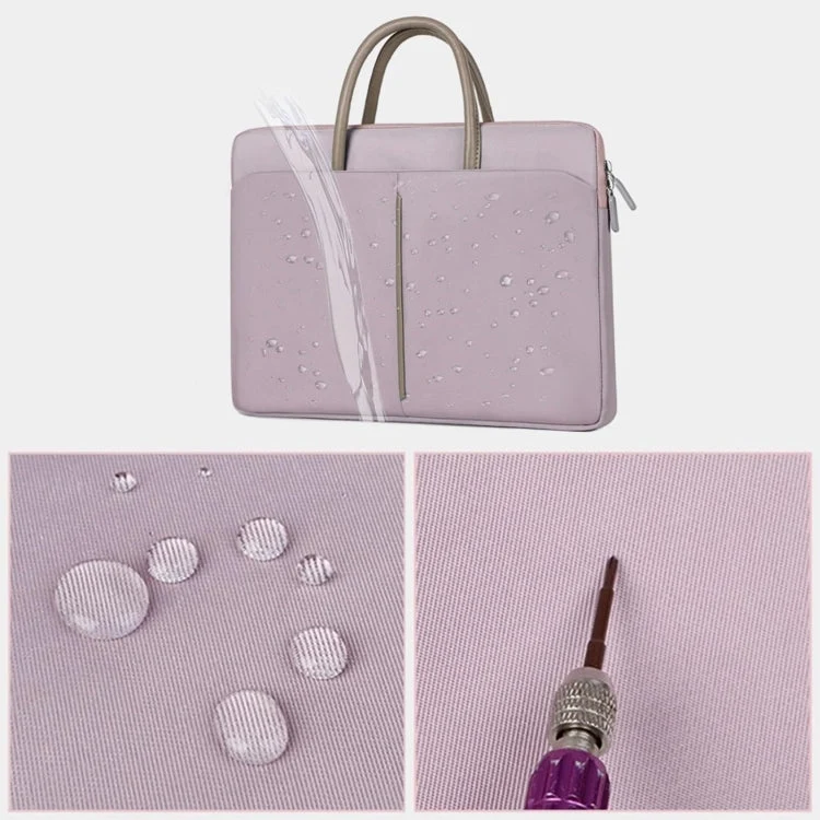Skanto | 14 - 14.6 Zoll Oxford-Stoff-Laptoptasche für Damen und Herren, Dokumententasche mit PU-Griff (Graugrün)