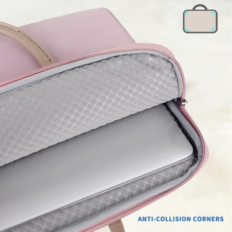 Skanto | 14 - 14.6 Zoll Oxford-Stoff-Laptoptasche für Damen und Herren, Dokumententasche mit PU-Griff (Graugrün)