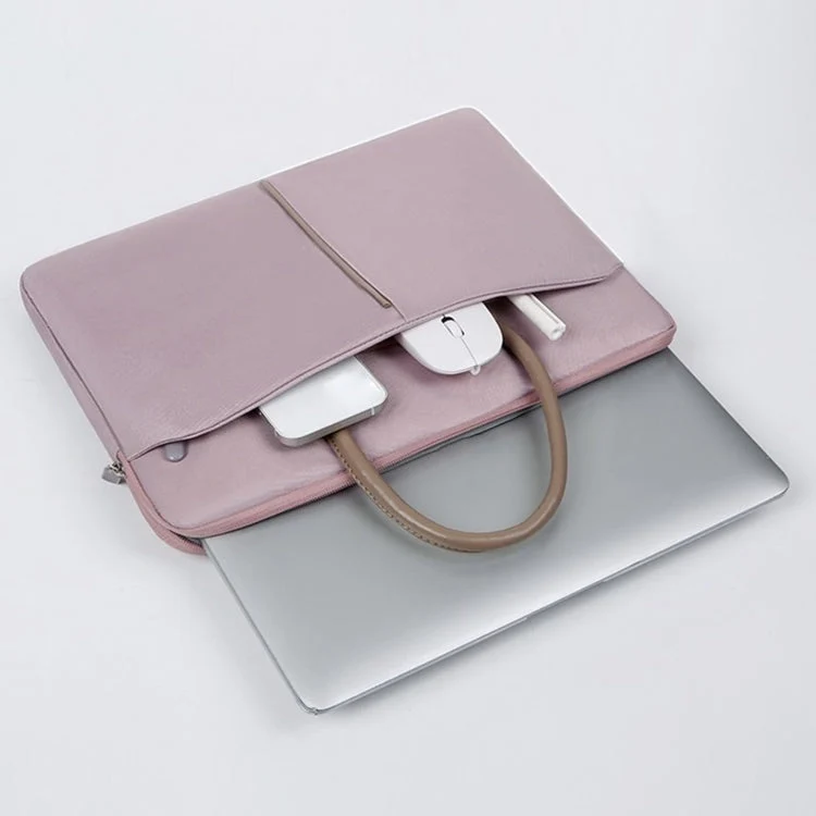 Skanto | 14 - 14.6 Zoll Oxford-Stoff-Laptoptasche für Damen und Herren, Dokumententasche mit PU-Griff (Graugrün)