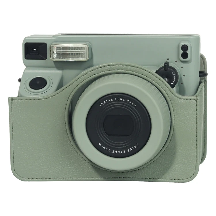Skanto | Skanto Volllederhülle mit Schultergurt für FUJIFILM Instax WIDE 400 (Grün)