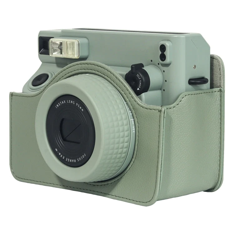 Skanto | Skanto Volllederhülle mit Schultergurt für FUJIFILM Instax WIDE 400 (Grün)