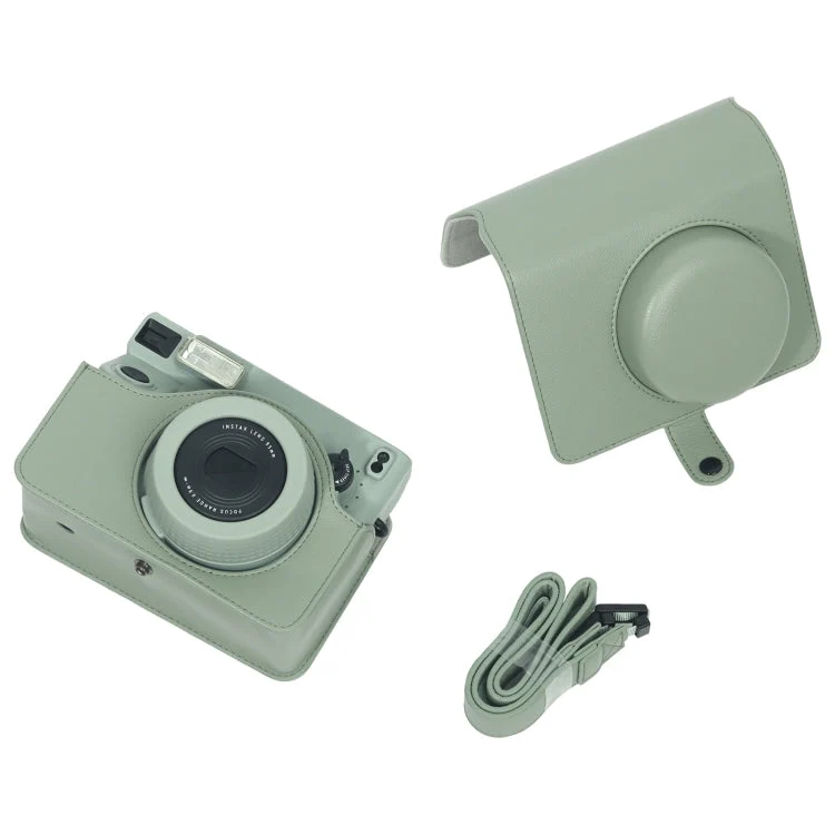 Skanto | Skanto Volllederhülle mit Schultergurt für FUJIFILM Instax WIDE 400 (Grün)