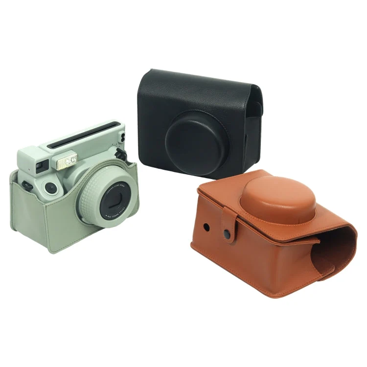 Skanto | Skanto Volllederhülle mit Schultergurt für FUJIFILM Instax WIDE 400 (Grün)