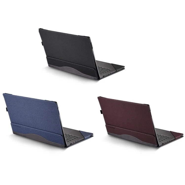 Skanto | Für Samsung Galaxy Book 3 360 13,3 Zoll Leder-Laptop-Schutzhülle mit Ständer (Schwarz)