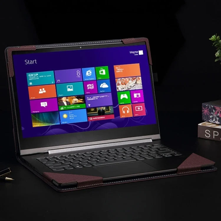 Skanto | Für Samsung Galaxy Book 3 360 13,3 Zoll Leder-Laptop-Schutzhülle mit Ständer (Schwarz)