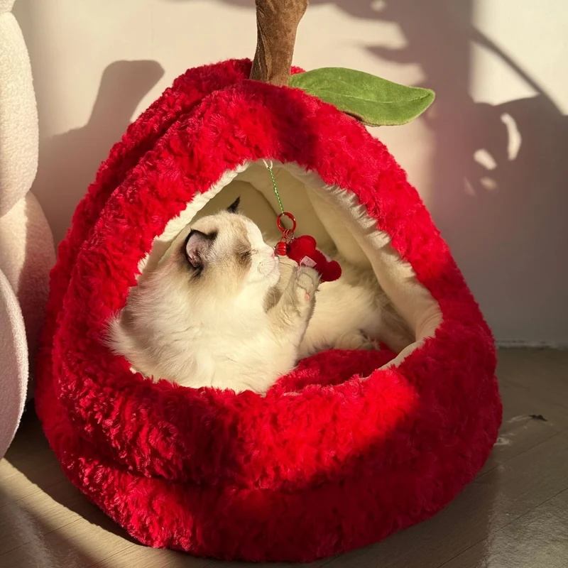 Gemütliches Avocado-Höhlen-Hundebett