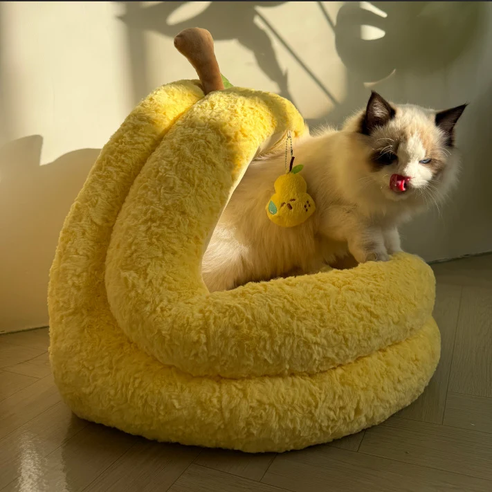 Gemütliches Avocado-Höhlen-Hundebett