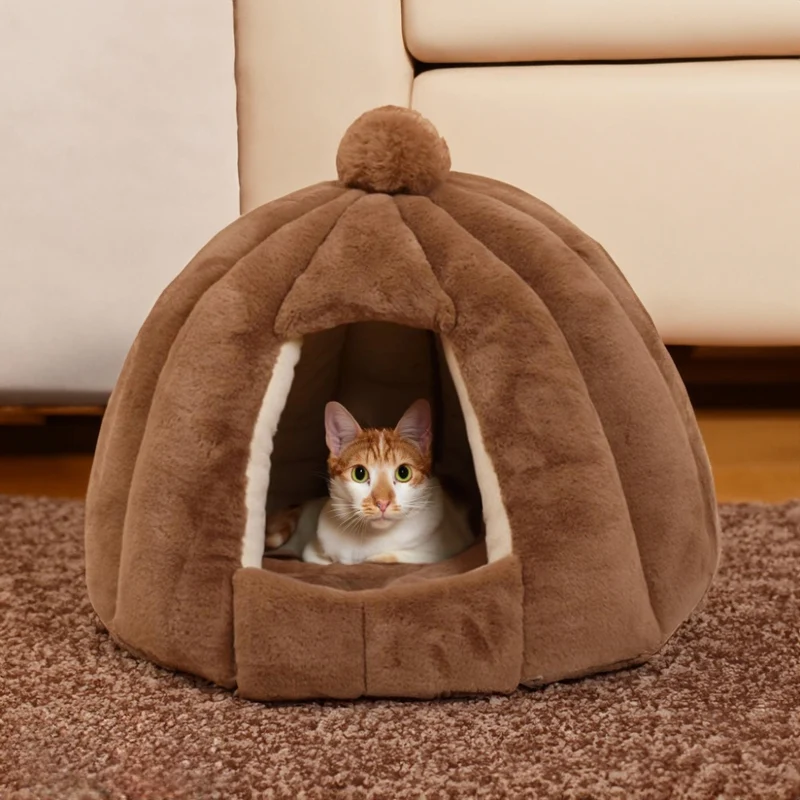 Gemütliches Kürbis-Versteck Hundebett