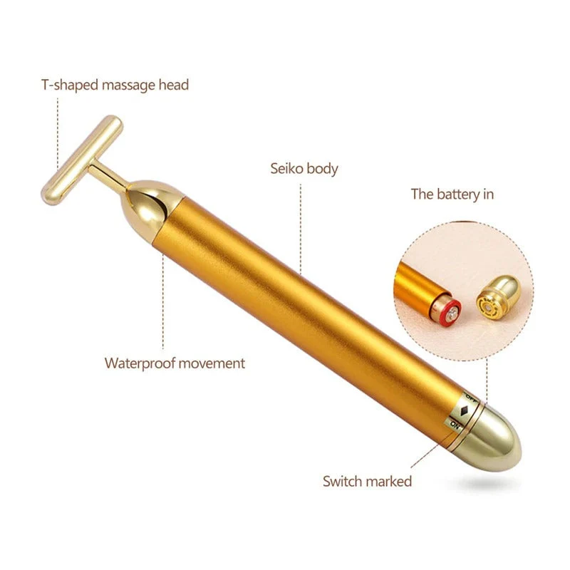 Skanto | Energy 24K Gold T Beauty Bar Gesichtsroller-Massagegerät