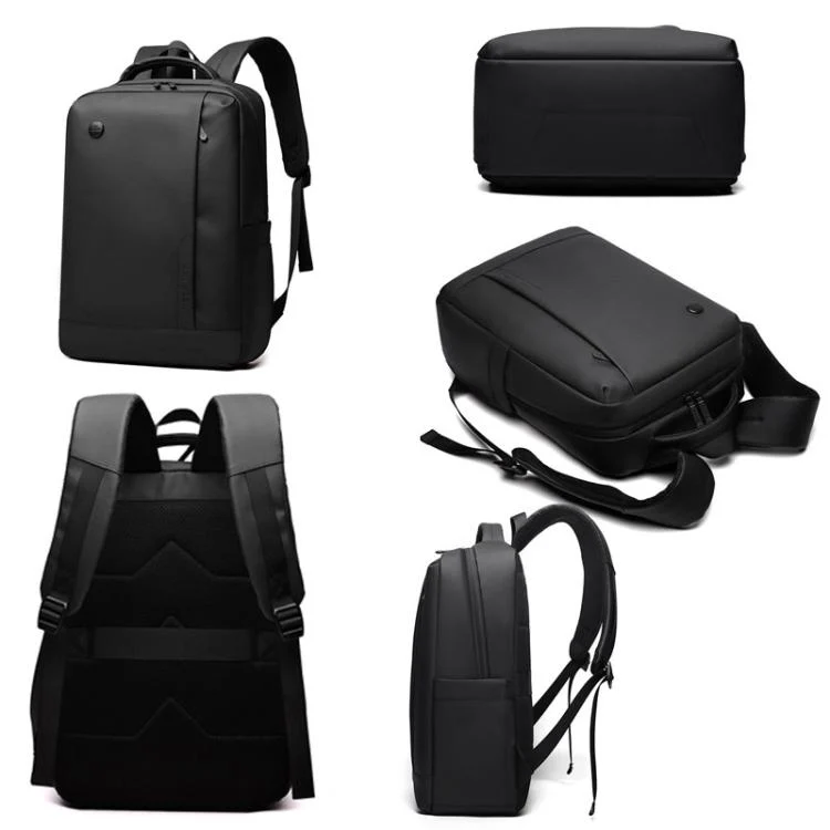 Skanto | WEPOEWR Herren 14-Zoll Laptop-Rucksack Wasserdicht Großes Fassungsvermögen Business Pendler-Rucksack (Schwarz)
