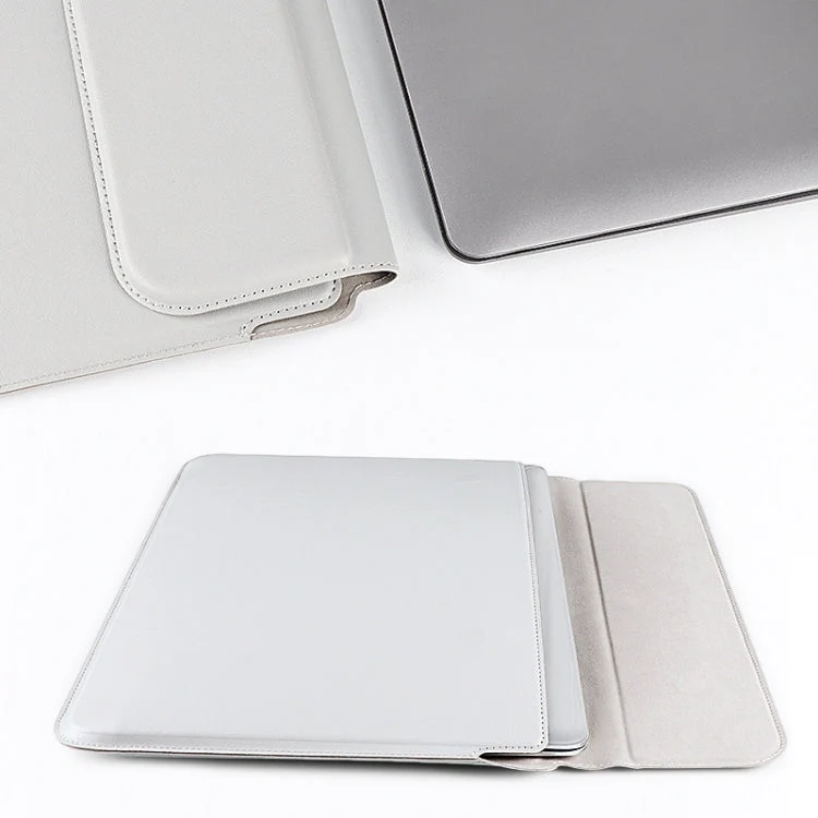 Skanto | PU08DZ Leder-Laptop-Hülle mit Standfunktion, Größe: 14,1-15,4 Zoll (Saphirblau)