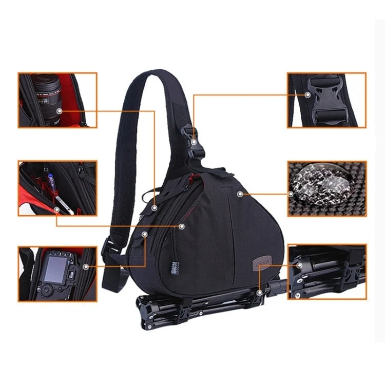 Skanto | CADEN Triangle Tscope Sling Schulter-Kreuz-Digitalkameratasche Weiche Tasche mit Regenschutz für Canon Nikon Sony K1, Größe: 36*31*15cm (Armeegrün)