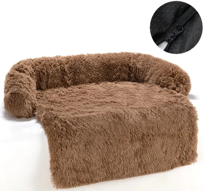 Luxuriöses Kunstfell-Liegehundebett