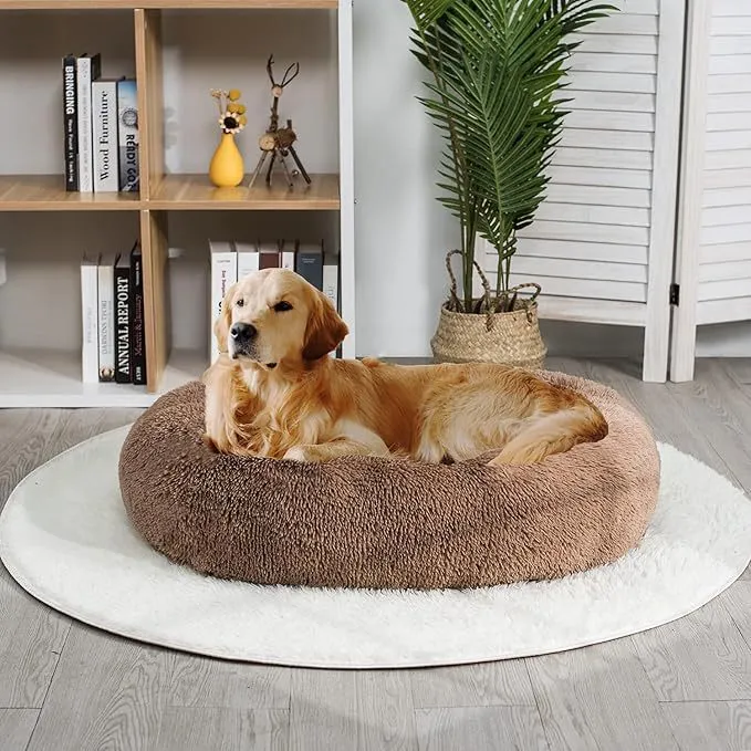 Rundes orthopädisches Plüsch-Hundebett