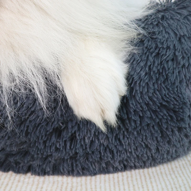 Rundes luxuriöses Plüsch-Hundebett