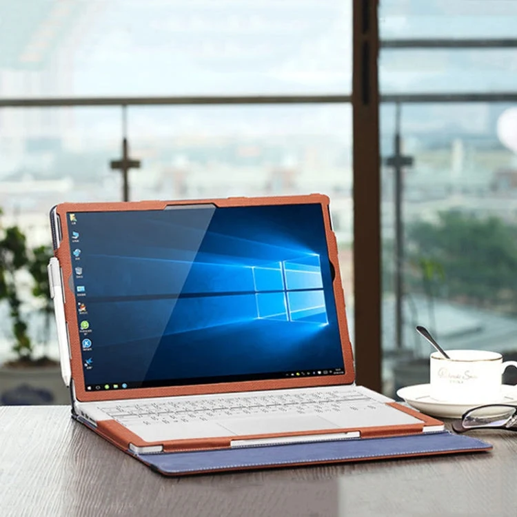 Skanto | Schutzhülle aus PU-Leder für Microsoft Surface Book 2 13.5 Zoll (Gentleman Grau)