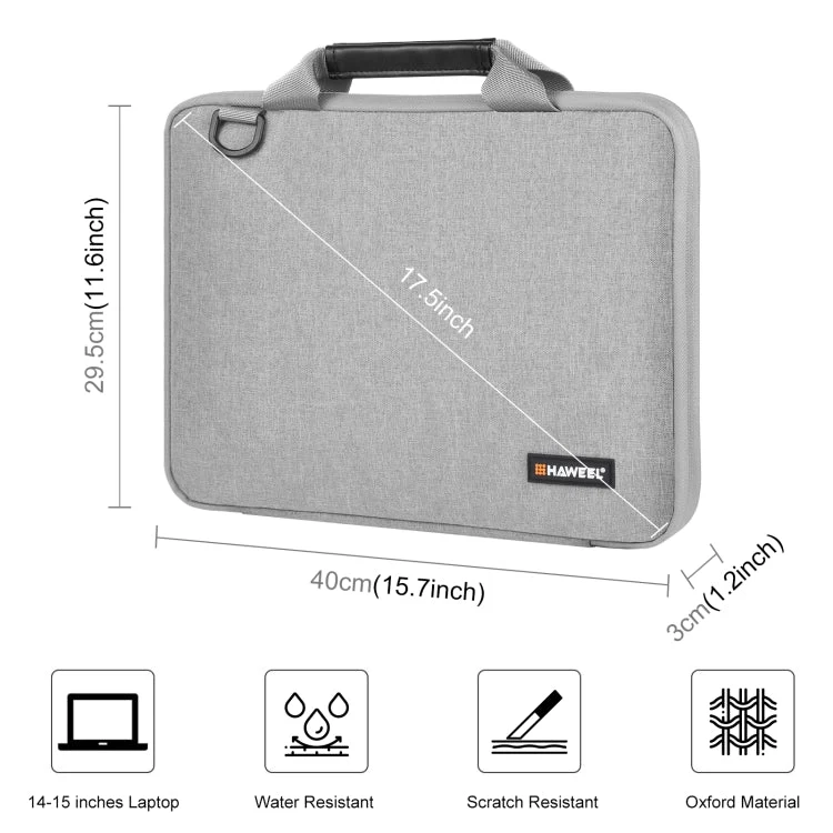 Skanto | HAWEEL 14.0 Zoll - 16.0 Zoll Laptophülle für Macbook, Lenovo Thinkpad, ASUS, HP (Grau)