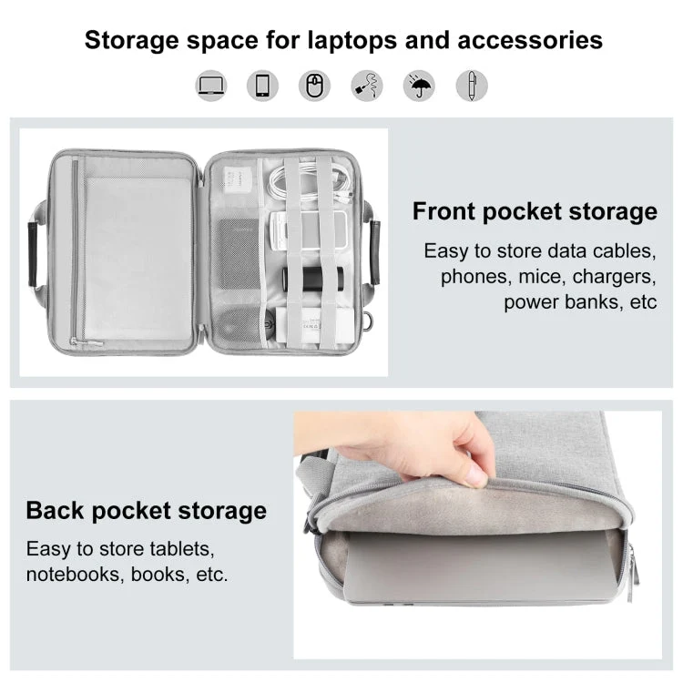 Skanto | HAWEEL 14.0 Zoll - 16.0 Zoll Laptophülle für Macbook, Lenovo Thinkpad, ASUS, HP (Grau)