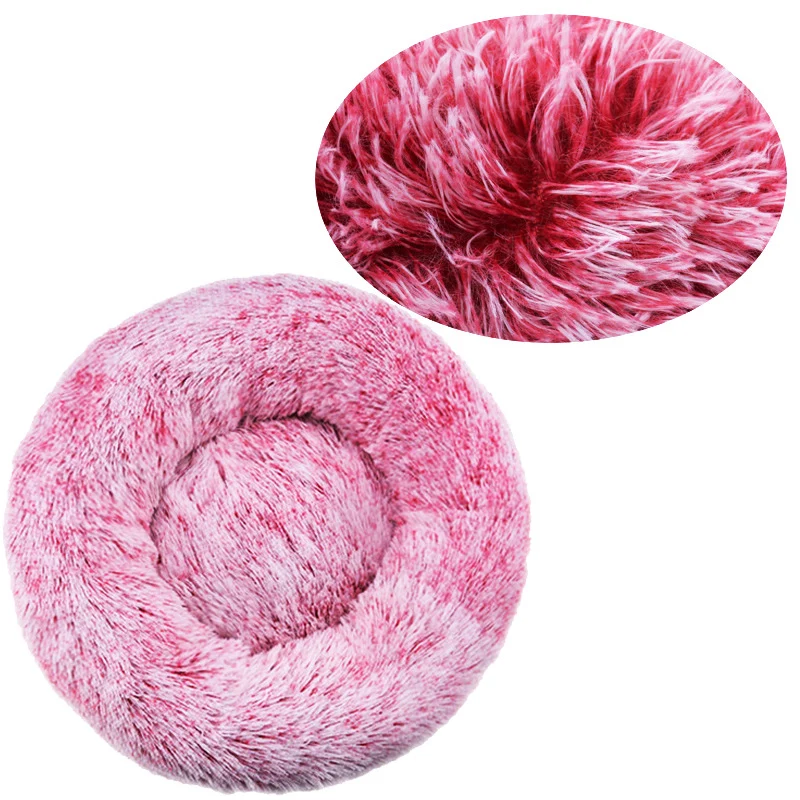 Rundes flauschiges Hundebett