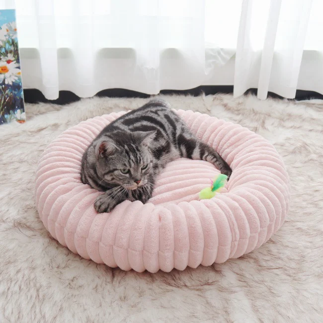Rundes Plüsch-Katzenbett