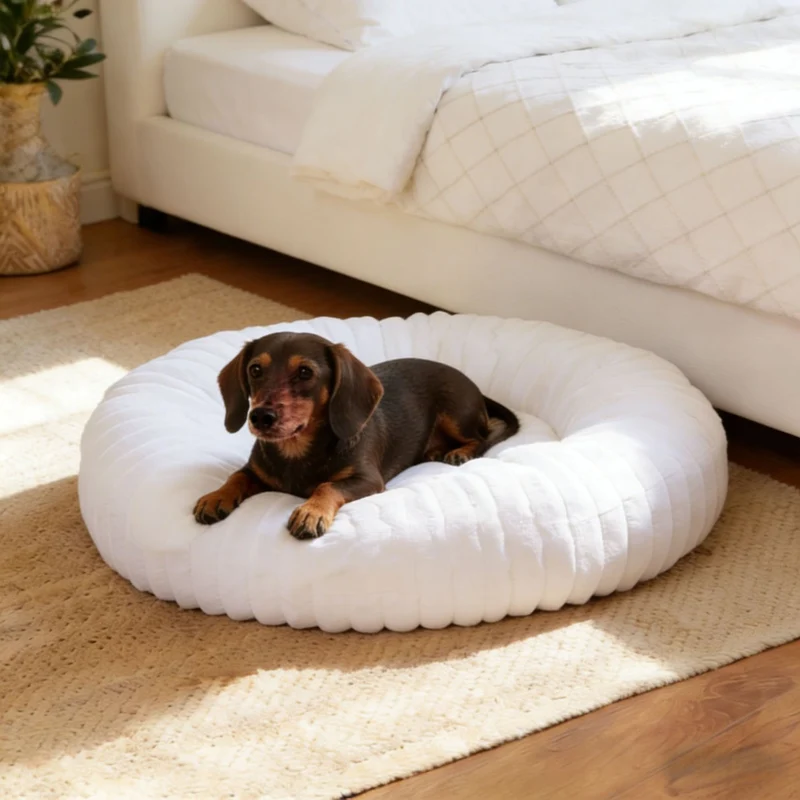 Rundes Plüsch-Katzenbett