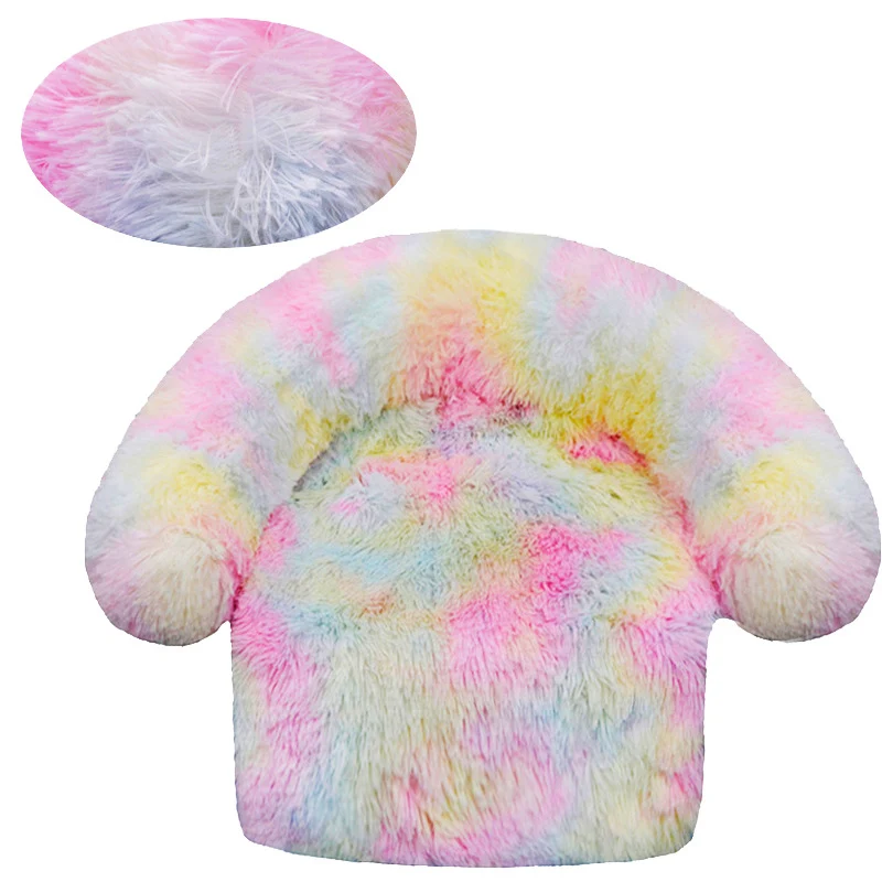 Flauschiges rundes Sofa-Hundebett