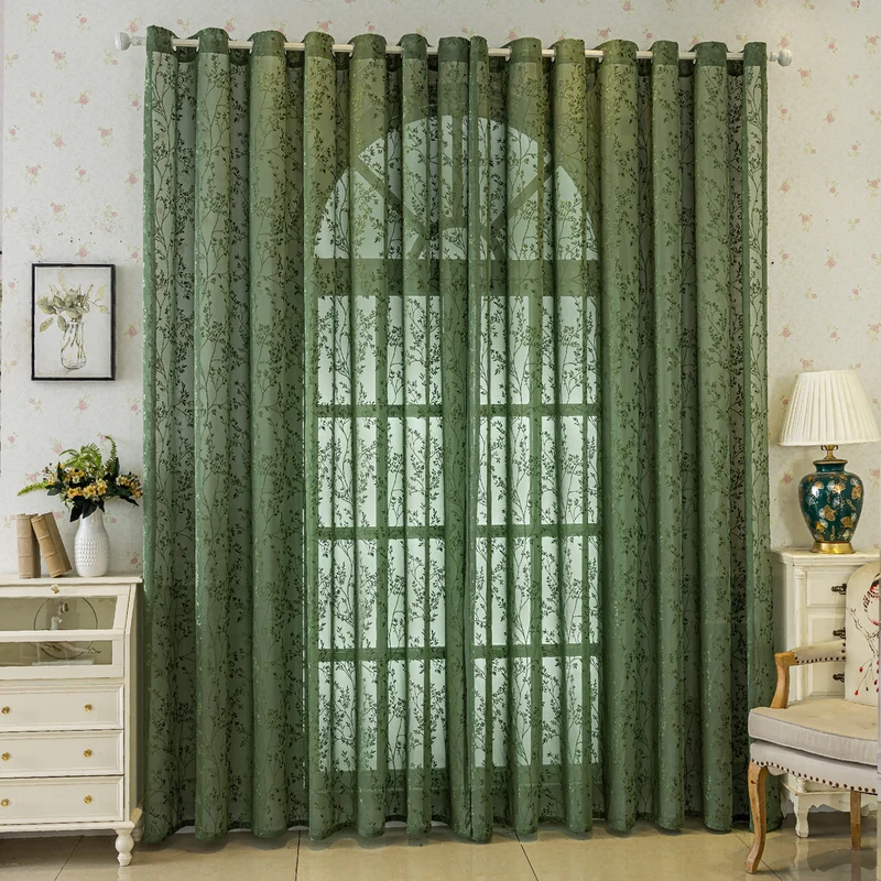 WoFloral Bestickter transparenter Vorhang Skanto