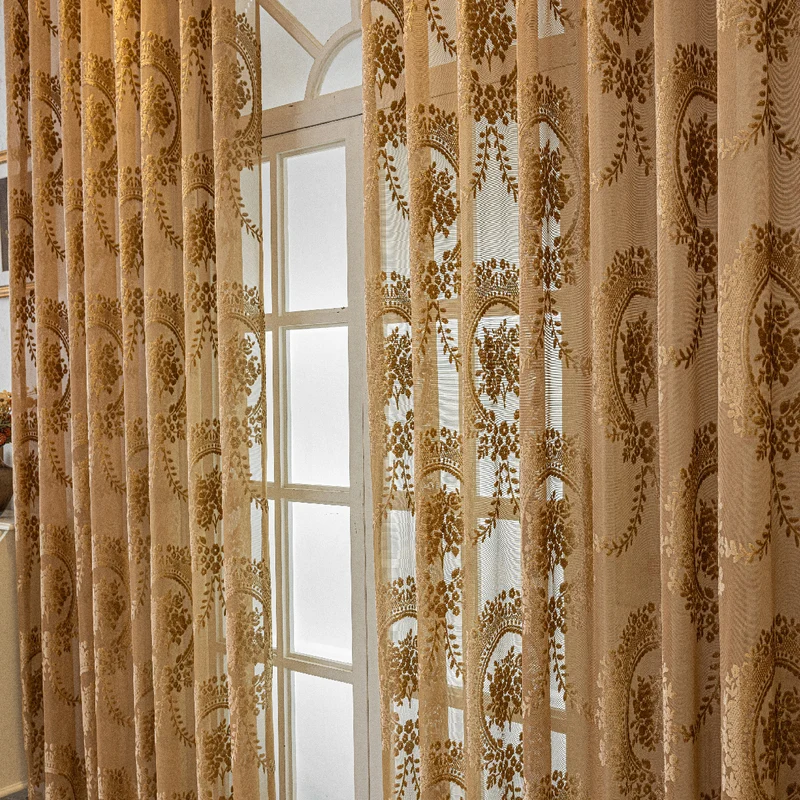 Elegante transparente Spitzenvorhänge Skanto