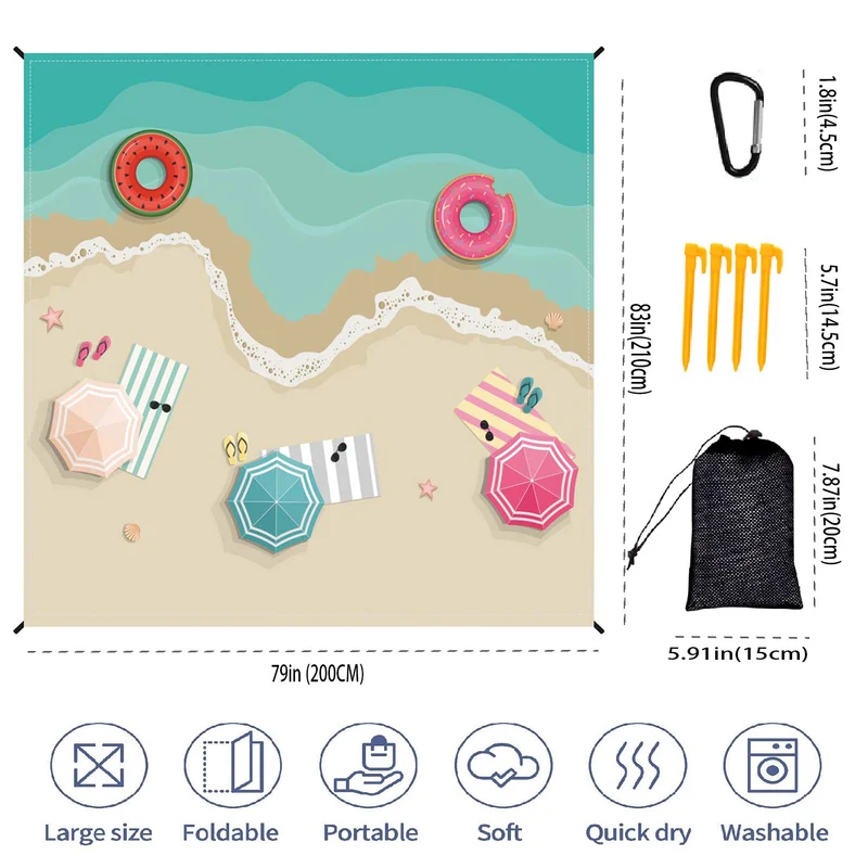 Extra große tragbare Strandmatte Skanto