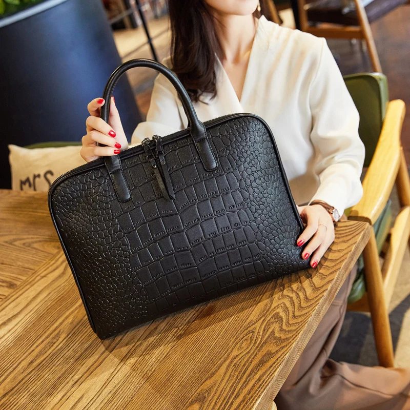Elegante Laptoptasche im luxuriösen Krokodil-Look Skanto
