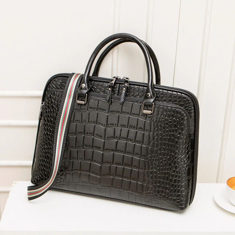 Elegante Laptoptasche im Krokodil-Look Skanto