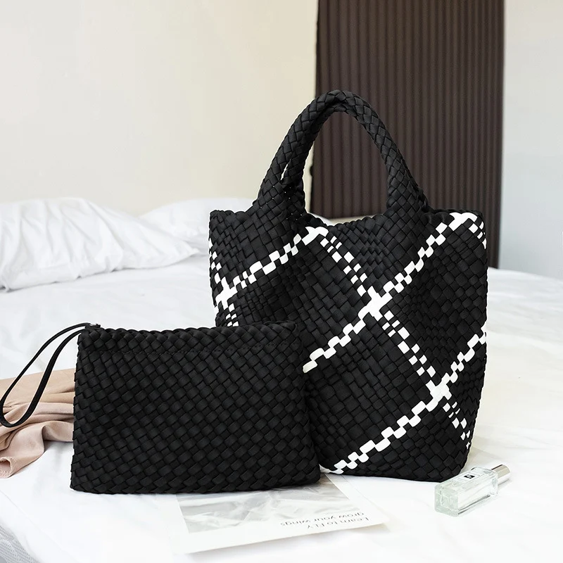 Geflochtene Handtasche mit abnehmbarer Clutch Skanto