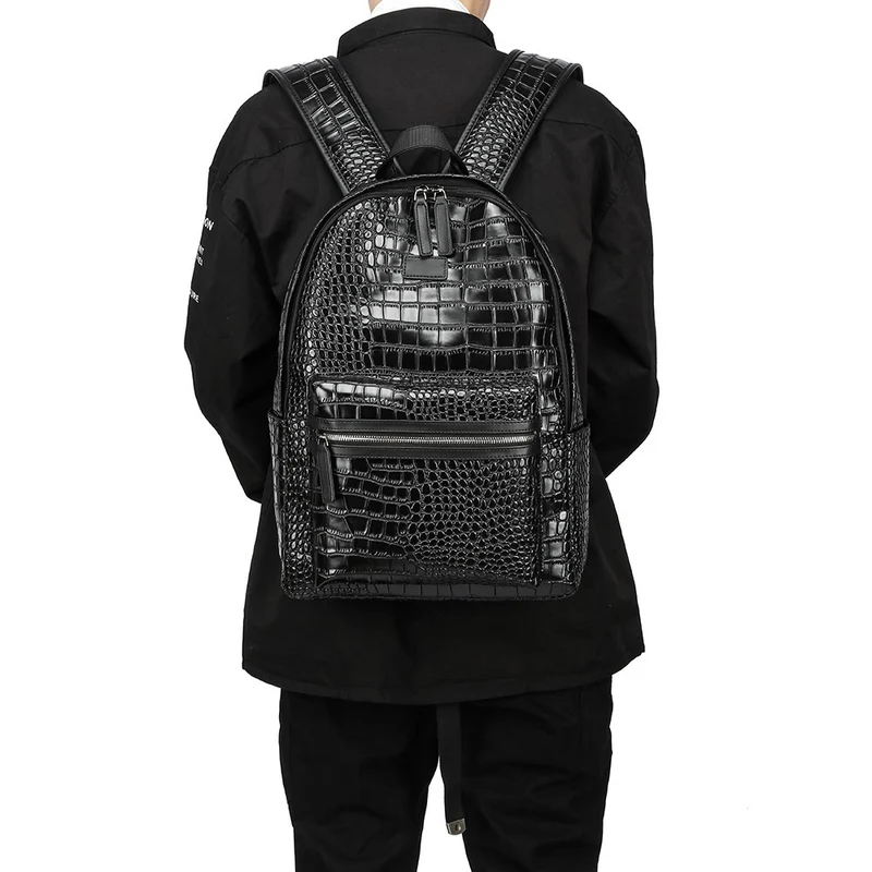 Eleganter Rucksack in Kroko-Optik Skanto