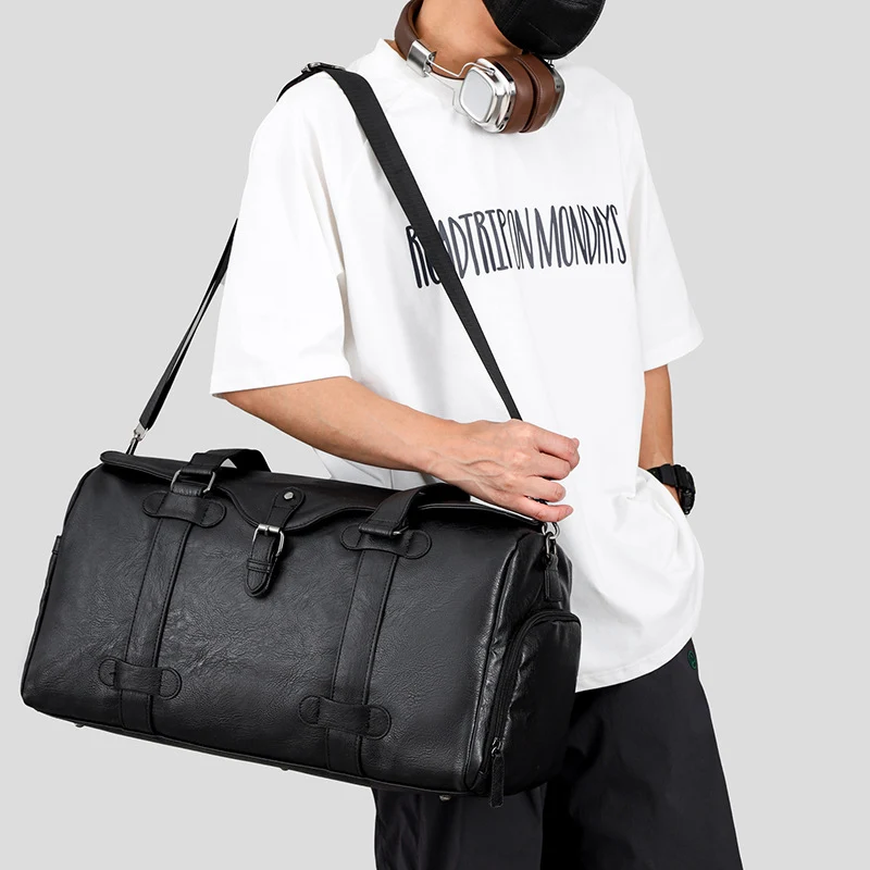 Elegante Reisetasche aus echtem Leder mit vielseitigen Trageoptionen Skanto