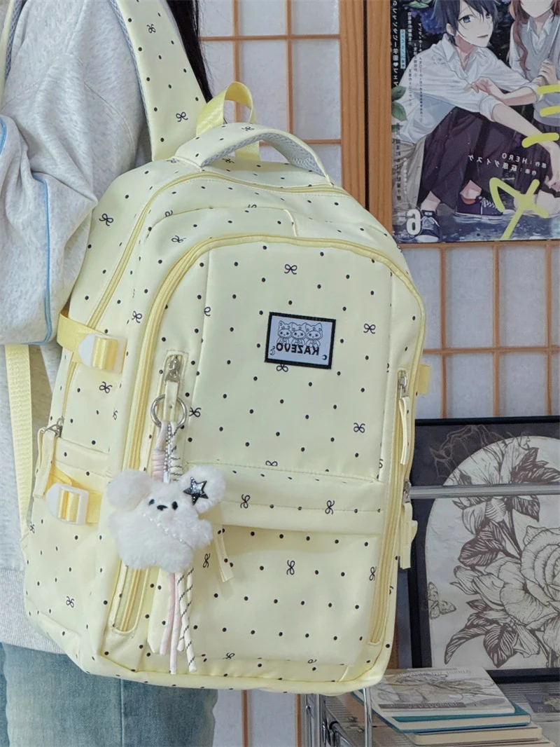 Mehrfächer-Schulrucksack mit geometrischem Muster