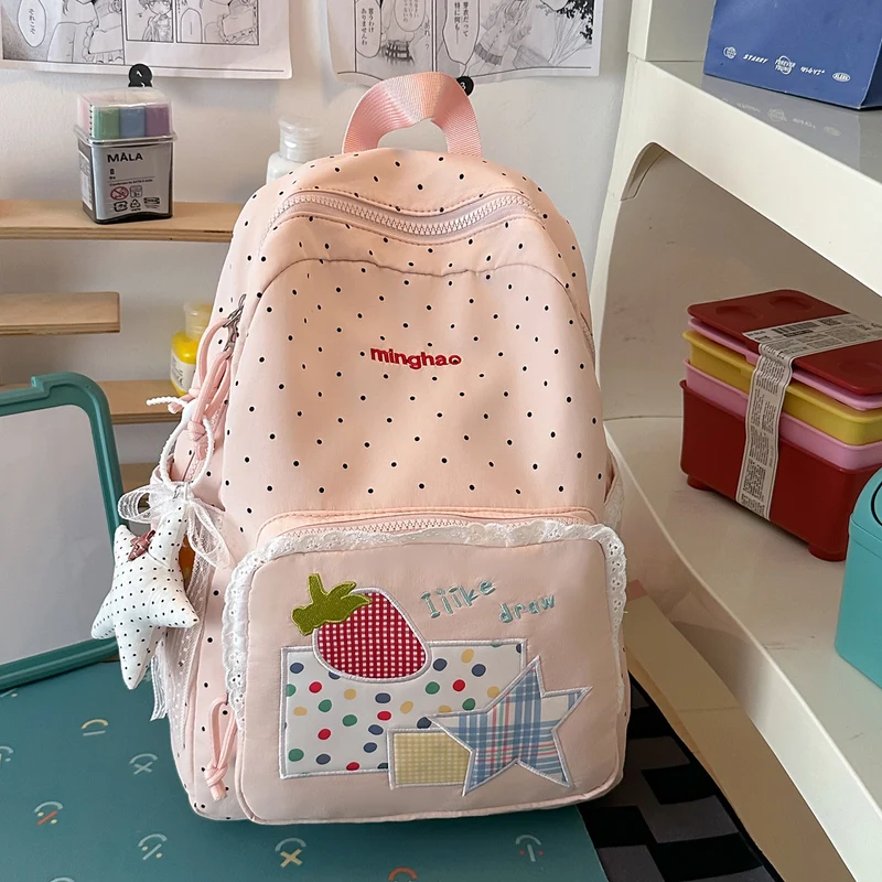 Schulrucksack mit besticktem Charakterdesign