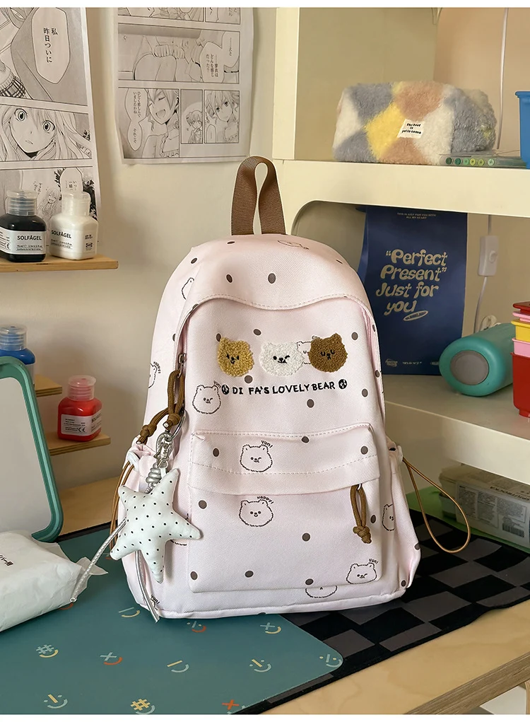 Niedlicher Schulrucksack im Cartoon-Stil