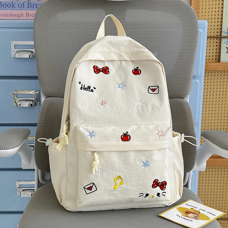 Niedlicher Schulrucksack mit Cartoon-Stickerei